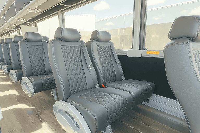 interior of Berkeley Shuttle Bus Rentals charter bus